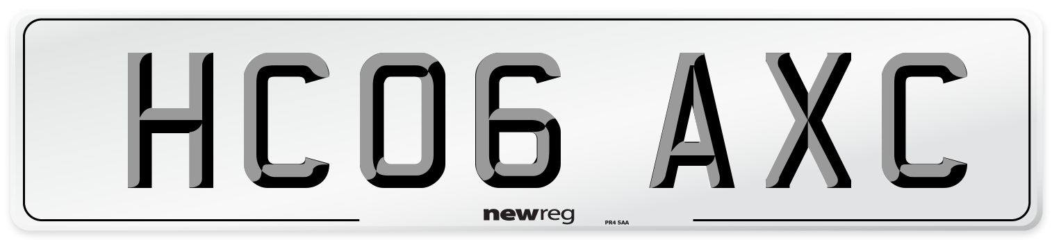 HC06 AXC Number Plate from New Reg